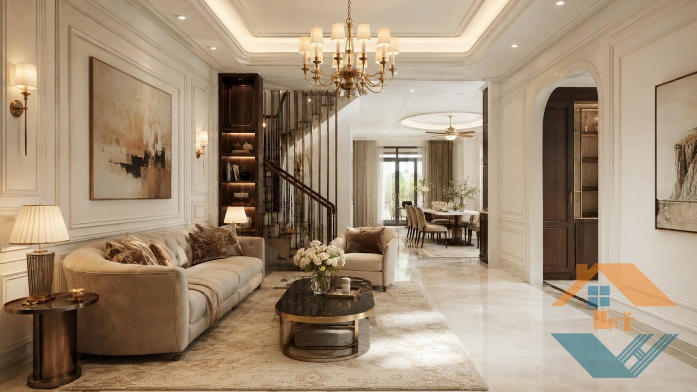 Nội Thất Nhà Phố Theo Phong Cách Tân Cổ Điển: Sang Trọng, Tinh Tế Và Phù Hợp Với Cuộc Sống Hiện Đại