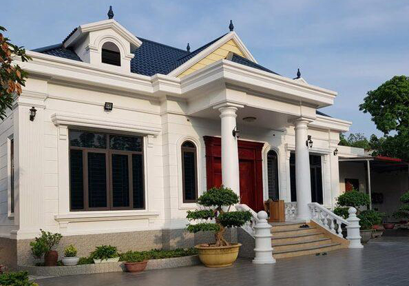 Mẫu nhà vườn cấp 4 Mái Nhật hiện đại