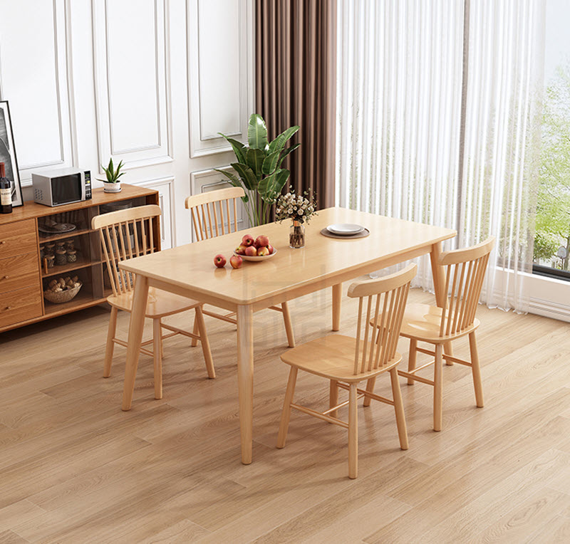 Bàn ăn gỗ tự nhiên và gỗ công nghiệp